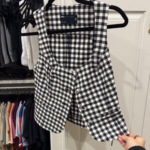 ASOS Black and White GINGHAM Women's Vest